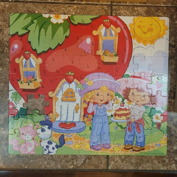 Mickey Garfield Strawberry Shortcake Puzzles Vtg Kid Child Disney Pieces Crafts - Picture 3 of 7